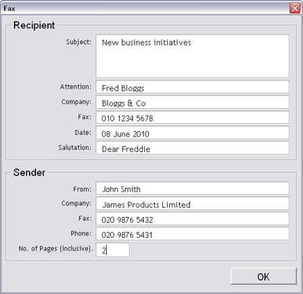 fax dialogue filled in